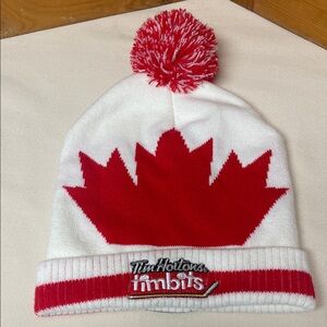 Tim Hortons Red and White Toque with Pom Pom 🇨🇦